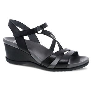 NEW w/o box DANSKO Addyson black leather wrapped contoured footbed sandal Size 8